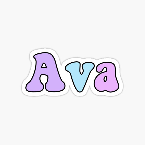 Ava Name Sticker Sticker For Sale By AvaJackman Redbubble