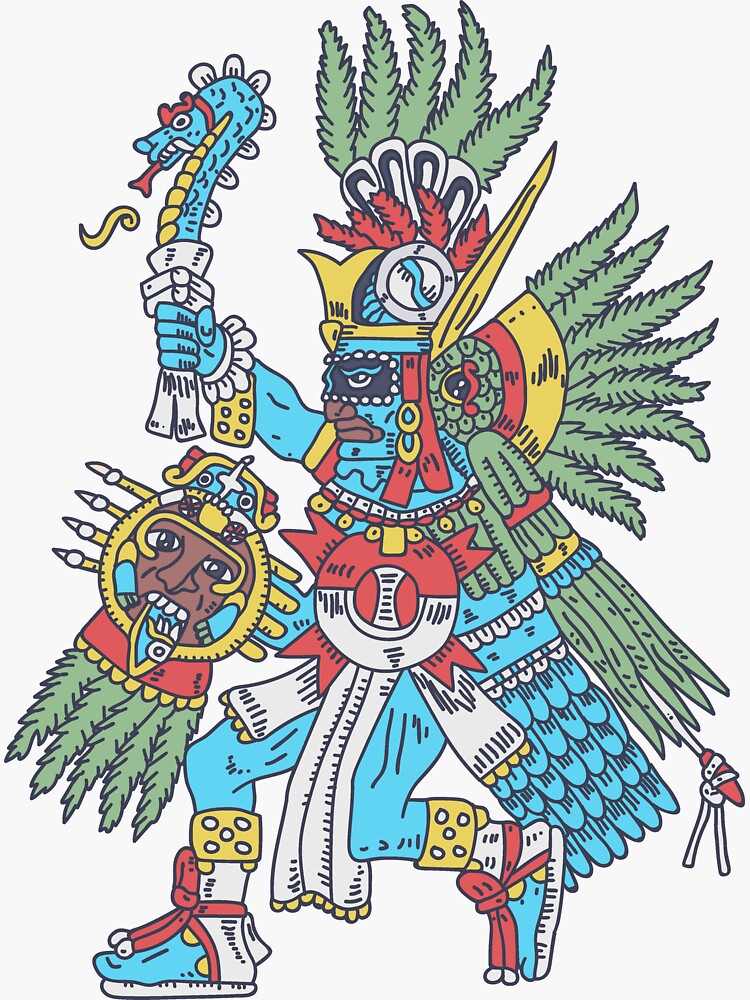 Pegatina Huitzilopochtli Dios Azteca Del Sol Y La Guerra Deidad