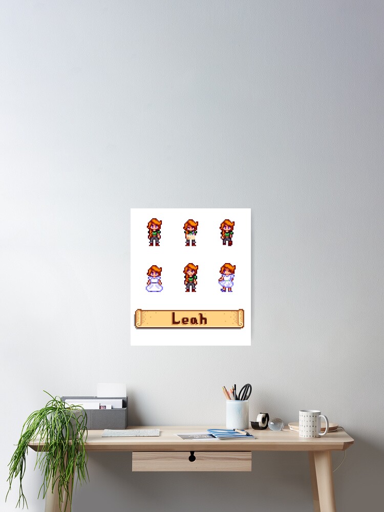 Stardew Valley Sprites Leah Poster For Sale By Kathdvd Redbubble