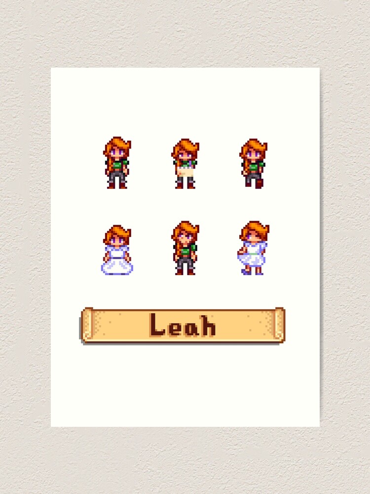 Stardew Valley Sprites Leah Art Print For Sale By Kathdvd Redbubble