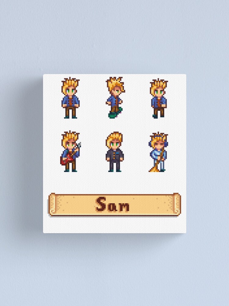 Stardew Valley Sprites Sam Canvas Print For Sale By Kathdvd Redbubble