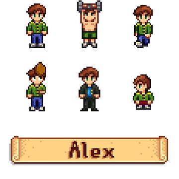 Stardew Valley Sprites Alex Sticker For Sale By Kathdvd Redbubble