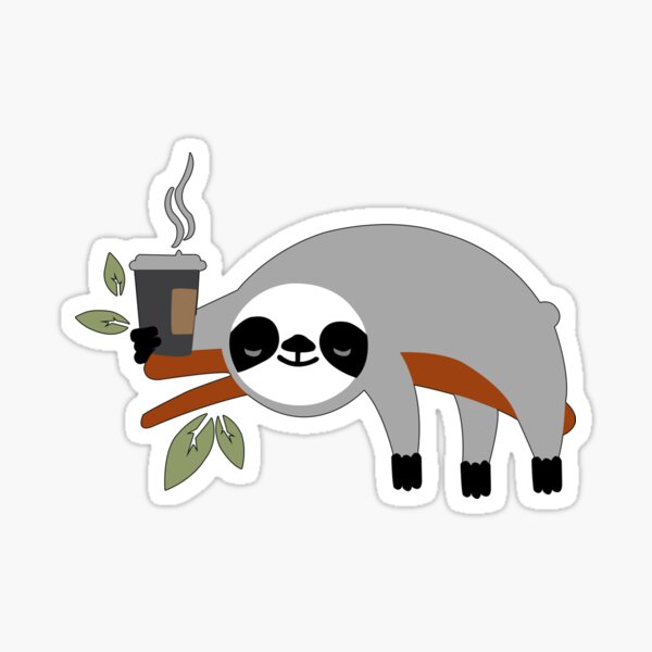 Kawaii Cute Sloth Listening To Music Lazy Sticker For Sale By