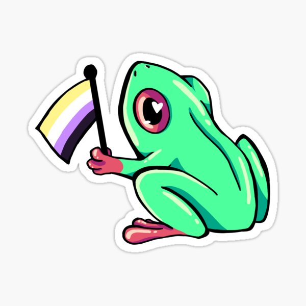 Non Binary Pride Frog Sticker For Sale By Katie Pachel Redbubble