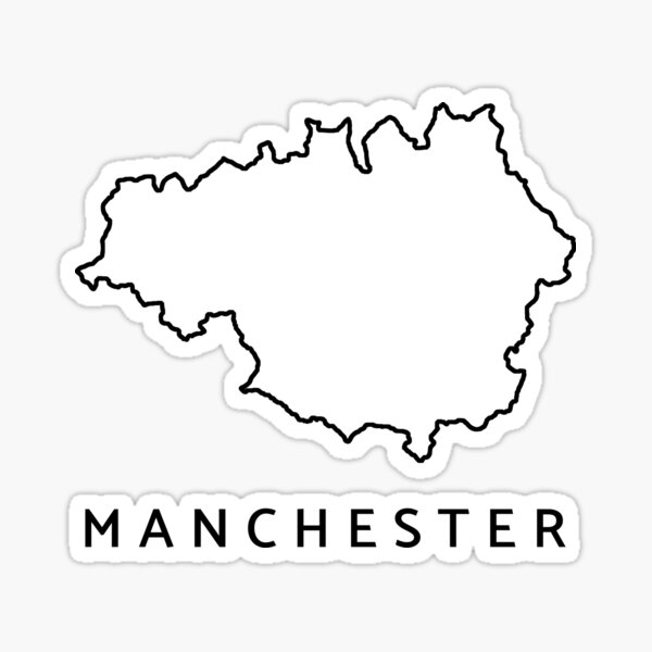 Manchester Map Outline Sticker For Sale By Samvschantz Redbubble