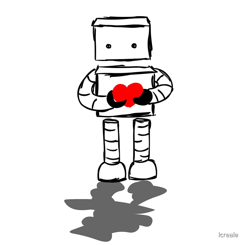 "Robot with Heart" by lcreale Redbubble