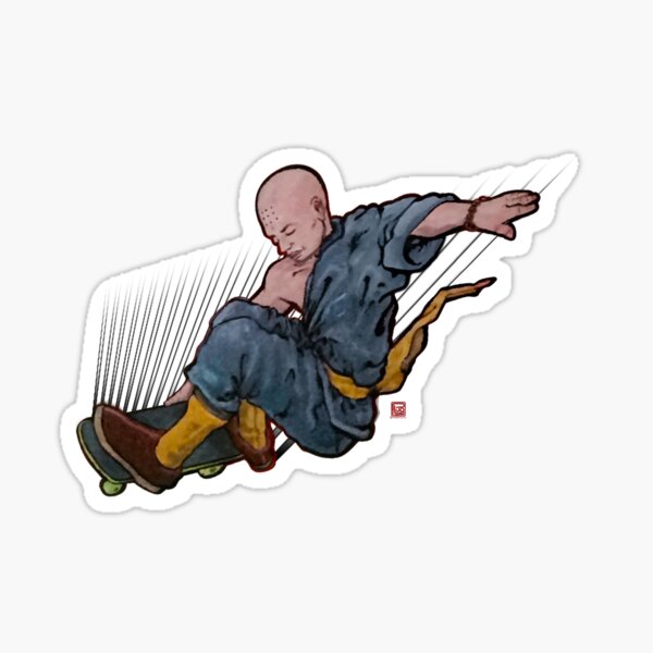 Shaolin Skater Sticker For Sale By Plugoarts Redbubble