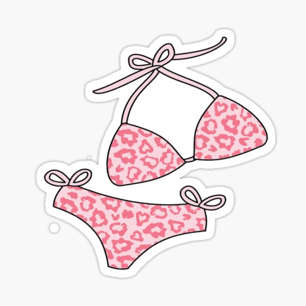 Pink Leopard Bikini Stickers Redbubble