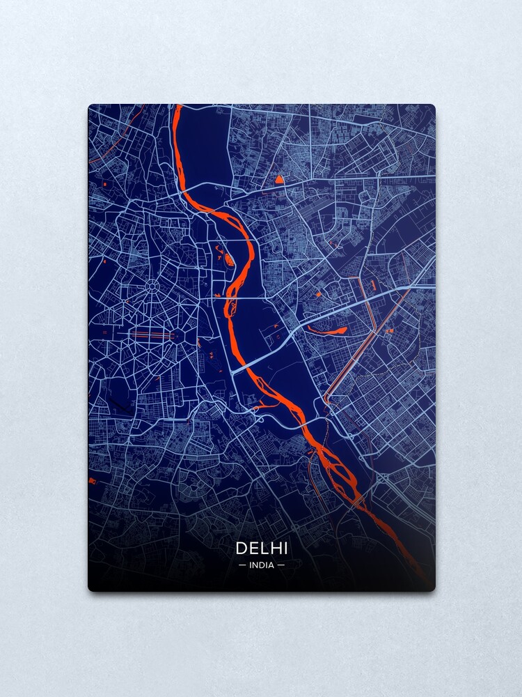 L Mina Met Lica Impresi N Del Mapa De La Ciudad De Delhi Cartel Del