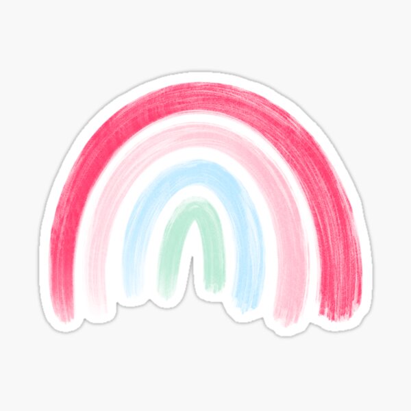 Aesthetic Watercolor Rainbow Sticker By Kcreatives Redbubble