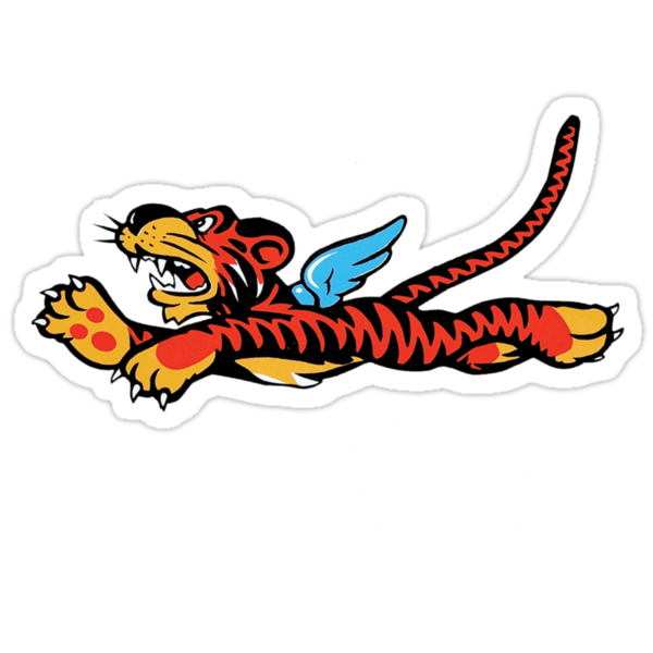 Flying Tigers Emblem Stickers By Warbirdwear Redbubble