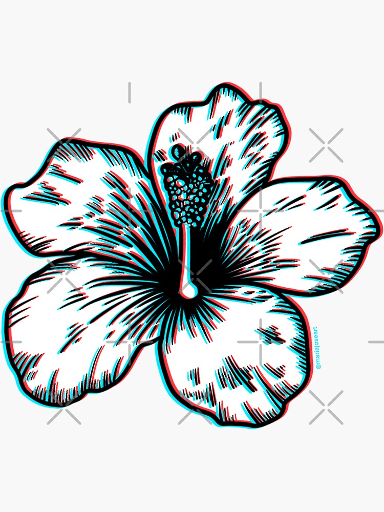 Amapola Hibiscus D Sticker For Sale By Mariajoseart Redbubble