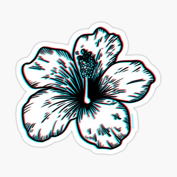 Amapola Hibiscus 3D Sticker For Sale By Mariajoseart Redbubble