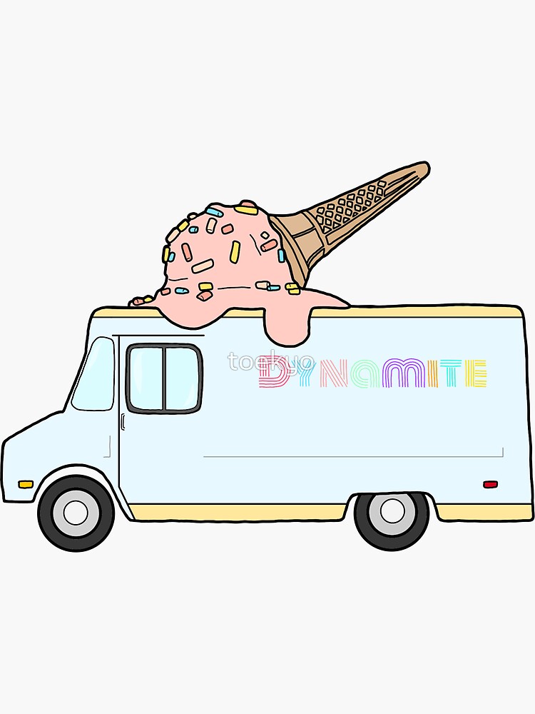 BTS Dynamite Ice Cream Truck Sticker For Sale By Toekyo Redbubble