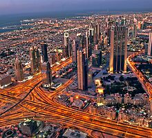 Dubai skyline, from Burj Khalifa by naufalmq