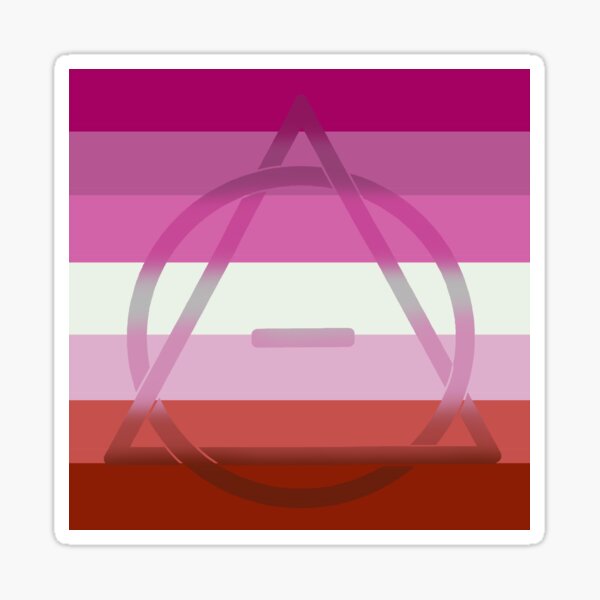 Lesbian Flag With Therian Theta Delta Sticker By Draconicsdesign