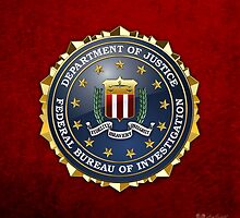 Federal Bureau of Investigation - FBI Emblem 3D on Red Velvet by Captain7