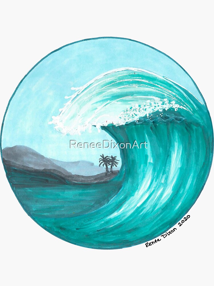 Ocean Wave Sticker For Sale By ReneeDixonArt Redbubble