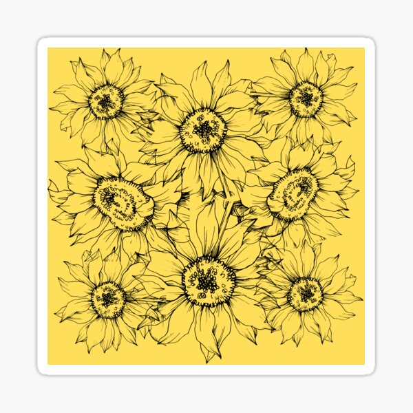 Sunflowers Sticker By MF Designsltd Redbubble