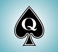 Smartphone Case - Queen of Spades - L/Blue by Mark Podger