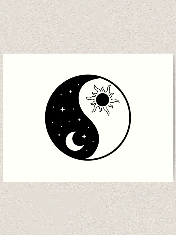 Sun And Moon Yin And Yang Art Print For Sale By TheLadyCat Redbubble