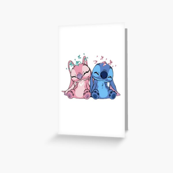 Stitch And Angel Greeting Card By Emilylao Redbubble