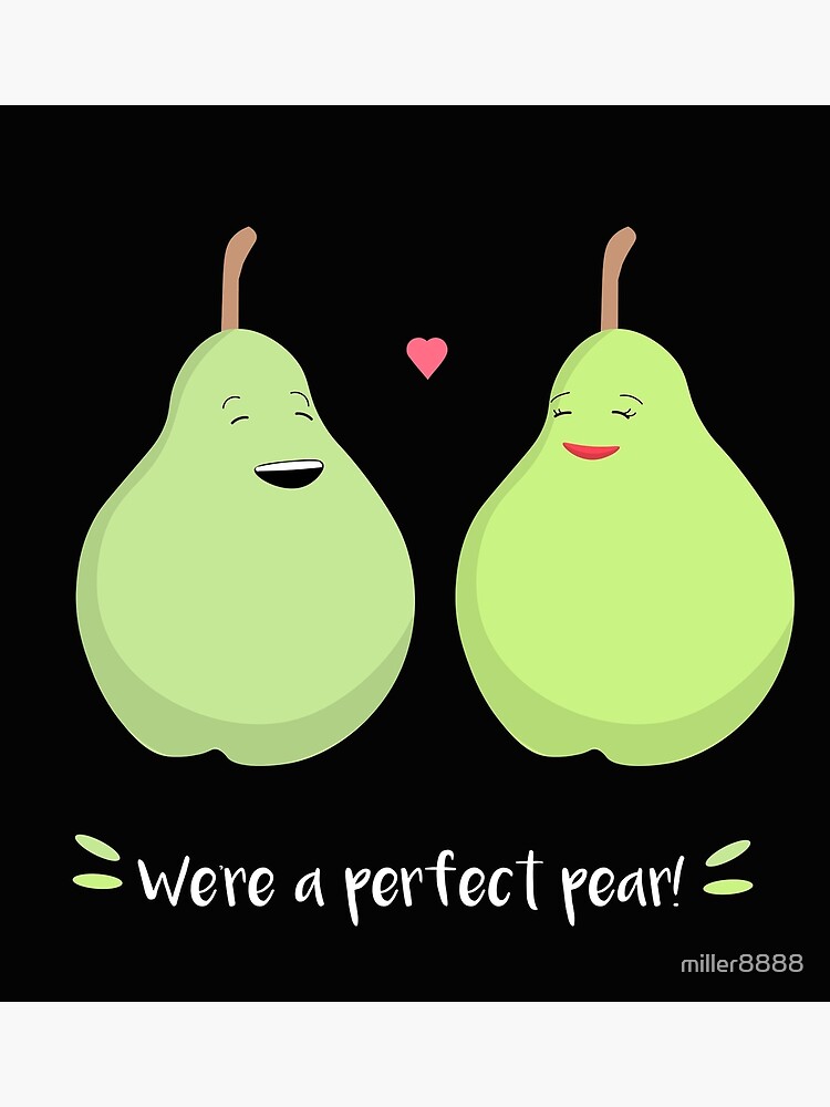 Funny Kawaii Pear Pair Quirky Pun Poster By Miller8888 Redbubble