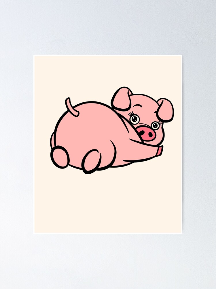 Funny Pig Butt Illustration Poster For Sale By Basselelkadi Redbubble