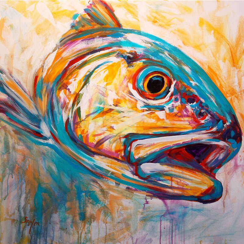 Redfish Art Canvas Prints Redbubble
