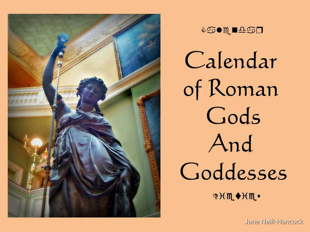 "Front Page of the Roman Gods and Goddesses Calendar" by Jane Neill