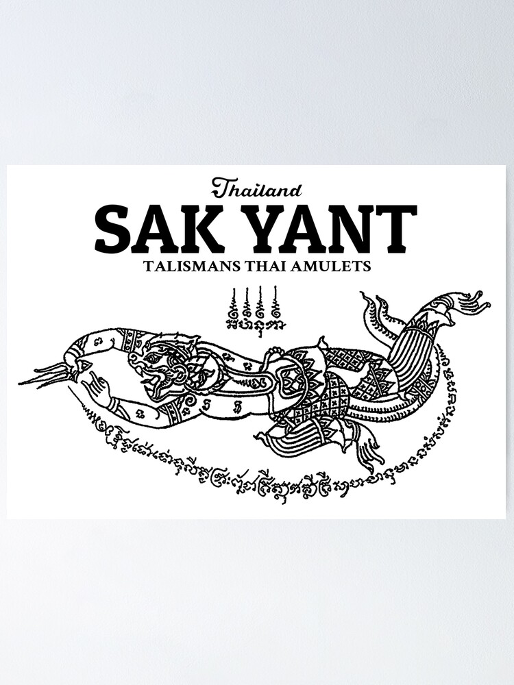 Muay Thai Sak Yant Monkey Poster By Kewaleetee Redbubble