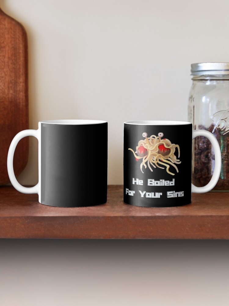 Flying Spaghetti Monster He Boiled For Your Sins Coffee Mug For