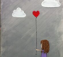 Girl holding a heart balloon by BeckaJane