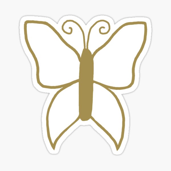 Simple Gold Butterfly Sticker For Sale By Dxpresso Arts Redbubble