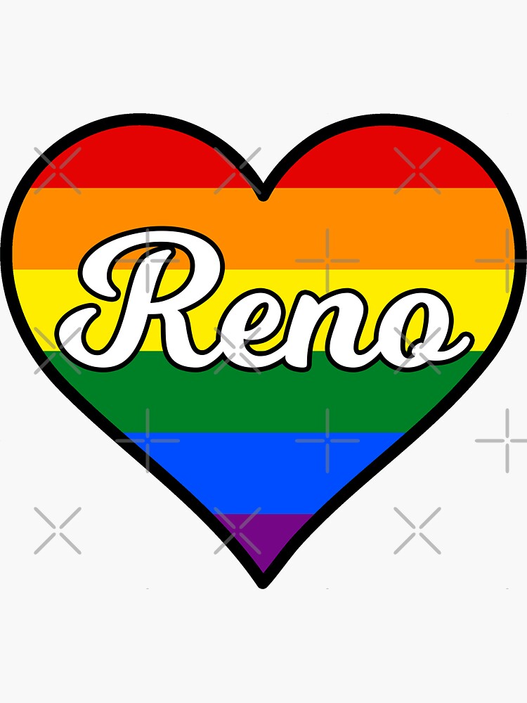 Reno Nevada Gay Pride Heart Sticker By Fearcity Redbubble