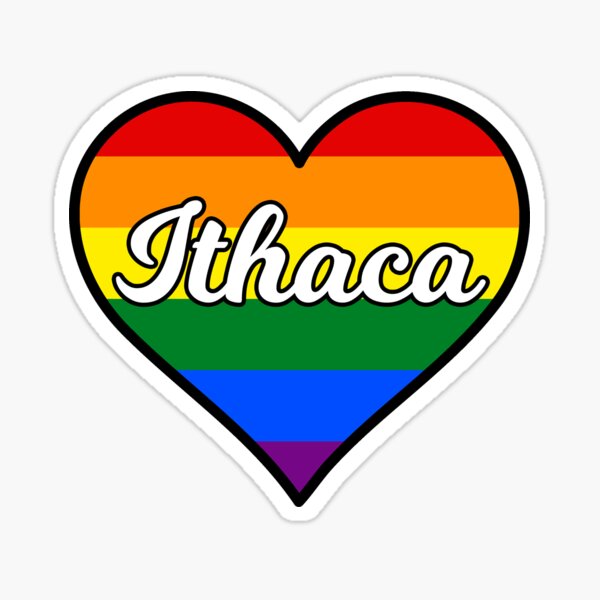 Ithaca New York Gay Pride Heart Sticker By Fearcity Redbubble