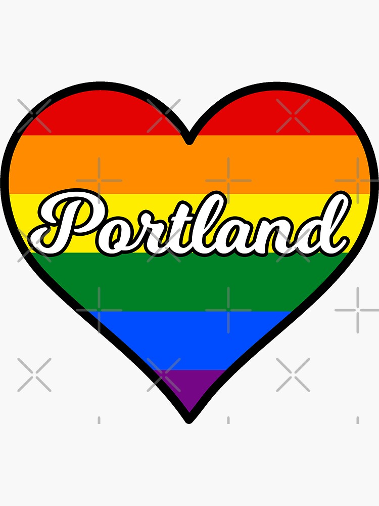 Portland Oregon Gay Pride Heart Sticker For Sale By Fearcity Redbubble