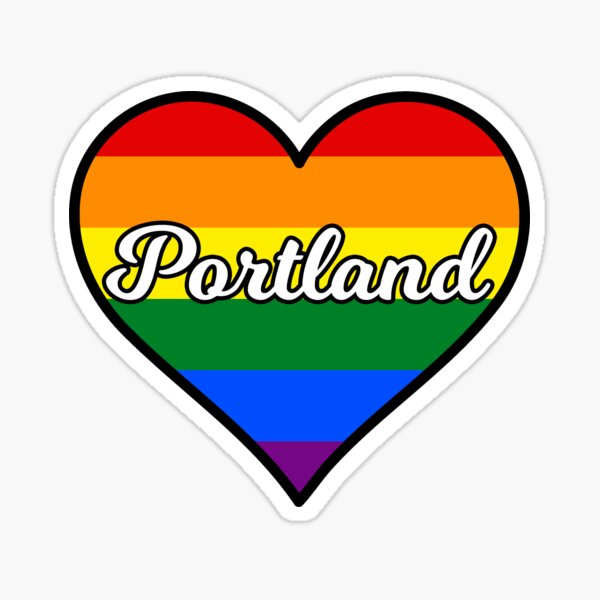 Portland Oregon Gay Pride Heart Sticker For Sale By Fearcity Redbubble