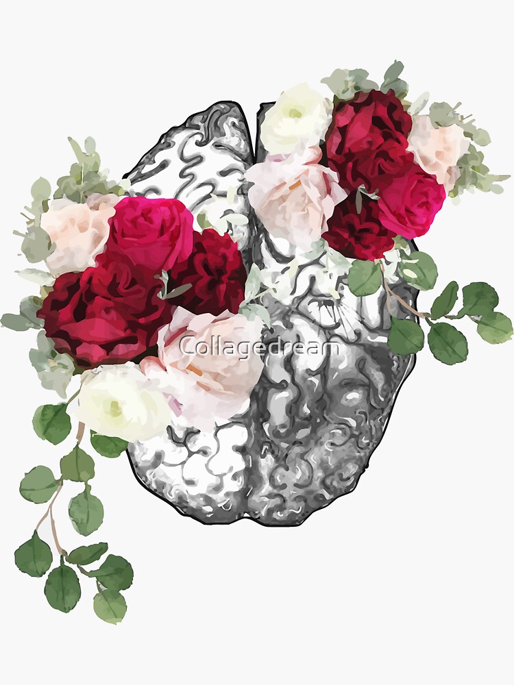 Pegatina Rosas Florales Salud Mental Psicolog A Cerebral De