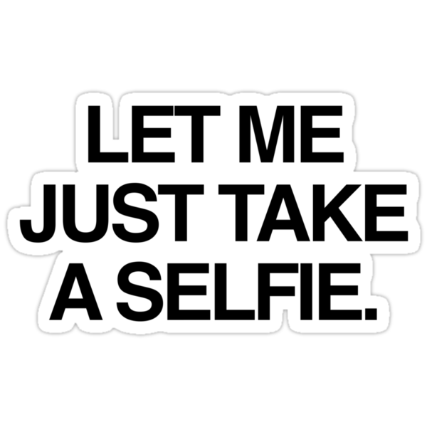 Let Me Just Take A Selfie Stickers By Aahdesigns Redbubble