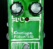 Radiohead Envelope Filter Guitar Pedal Fine Art Print Of Acrylic Painting by JamesPeart