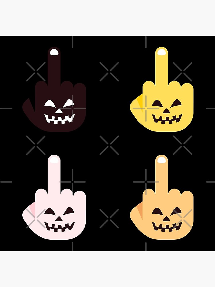 Middle Finger Fuck You Emoji With Jack O Lantern Face Poster For Sale