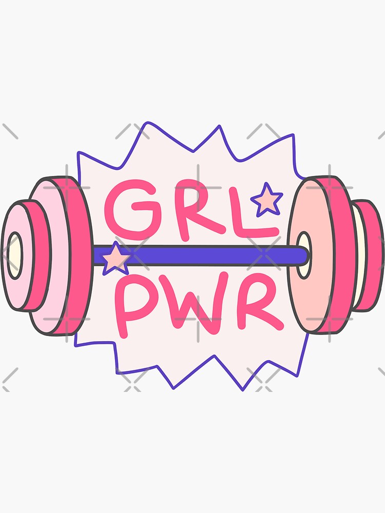 Grl Pwr Weights Stars Pink Purple Feminist Sticker For Sale By