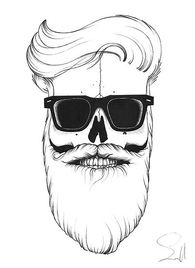 "Ray's bearded skull" by Bigfatbird | Redbubble