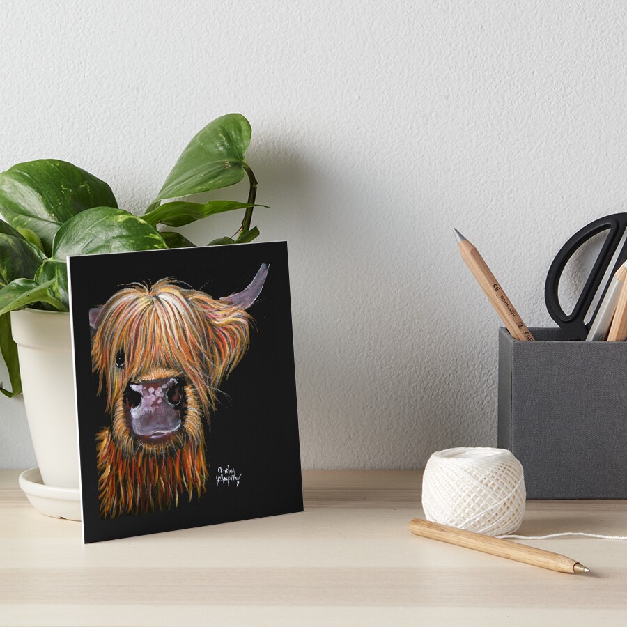 SCOTTISH HAIRY HIGHLAND COW HENRY By Shirley MacArthur Art Board