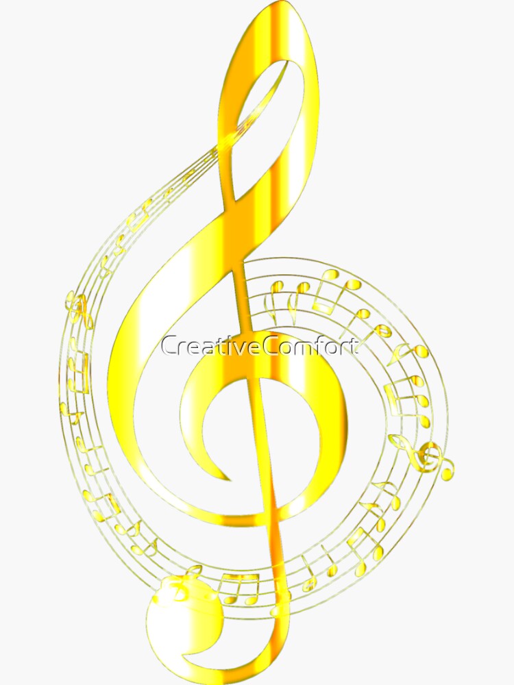 Golden Music Note Sticker For Sale By Creativecomfort Redbubble