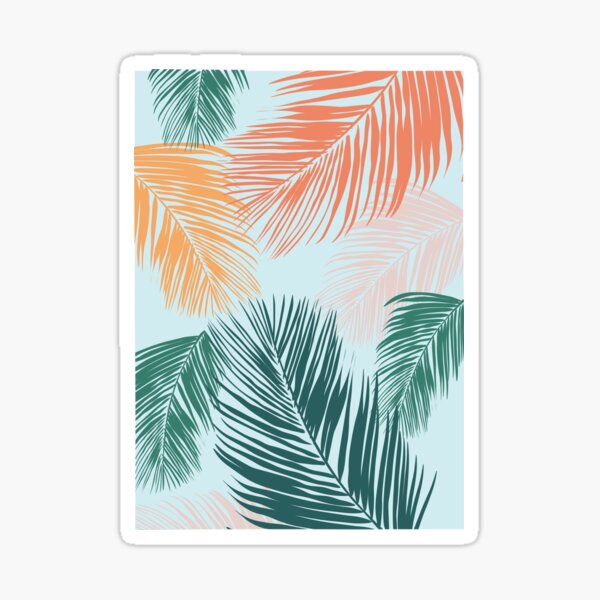 Bright Tropical Palm Leaves Sticker For Sale By Jdrewsdraws