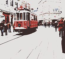 tram in Beyoglu by habish