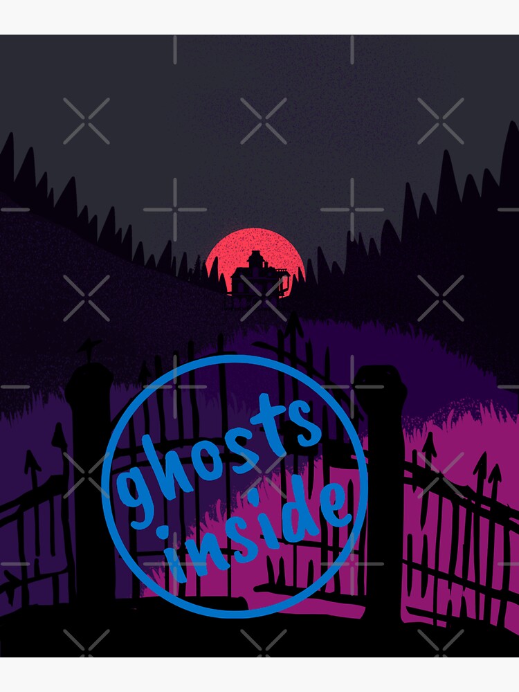 Ghosts Inside Haunted House Funny Halloween Design Sticker For Sale