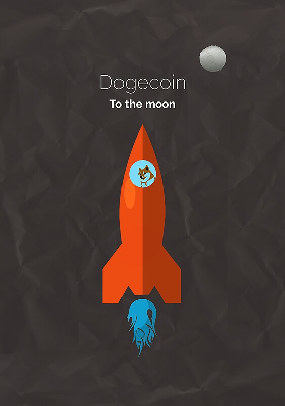 "Dogecoin - To the Moon" by MrShibe | Redbubble